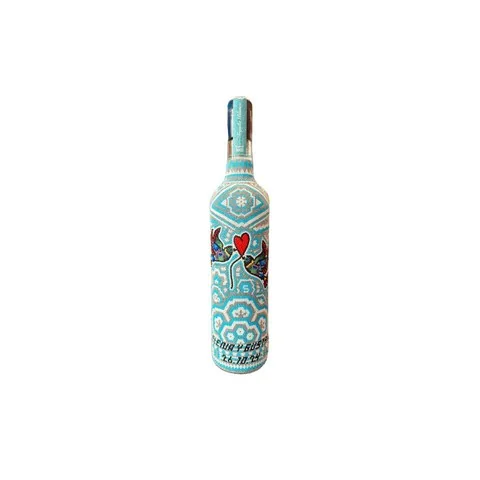 Huichol Beaded Wine Bottle