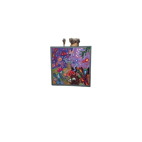 Huichol Square Yarn Painting — Style 2