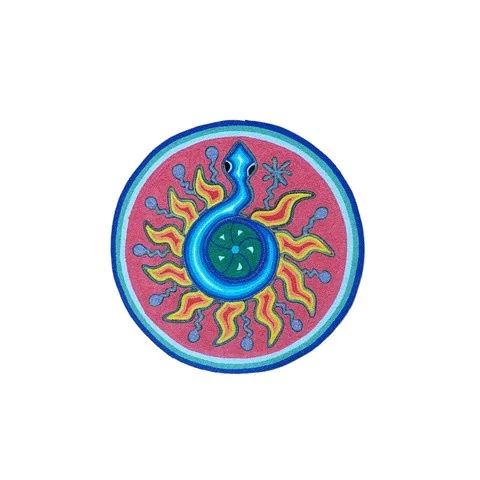 Huichol Round Yarn Painting — Style 2