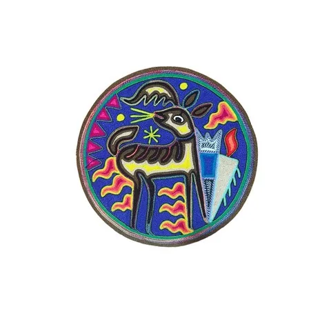Huichol Round Yarn Painting — Style 4