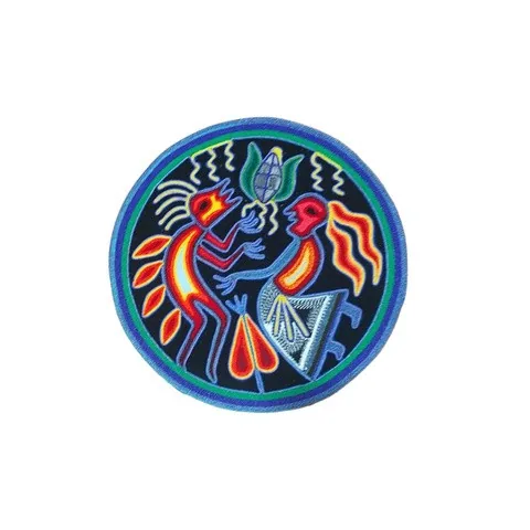 Huichol Round Yarn Painting — Style 6