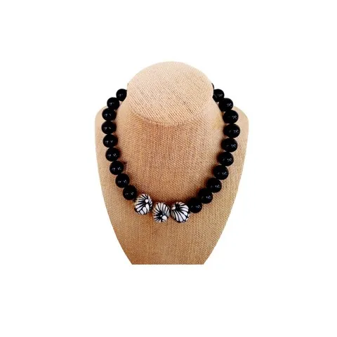 Talavera & Black Clay Necklace